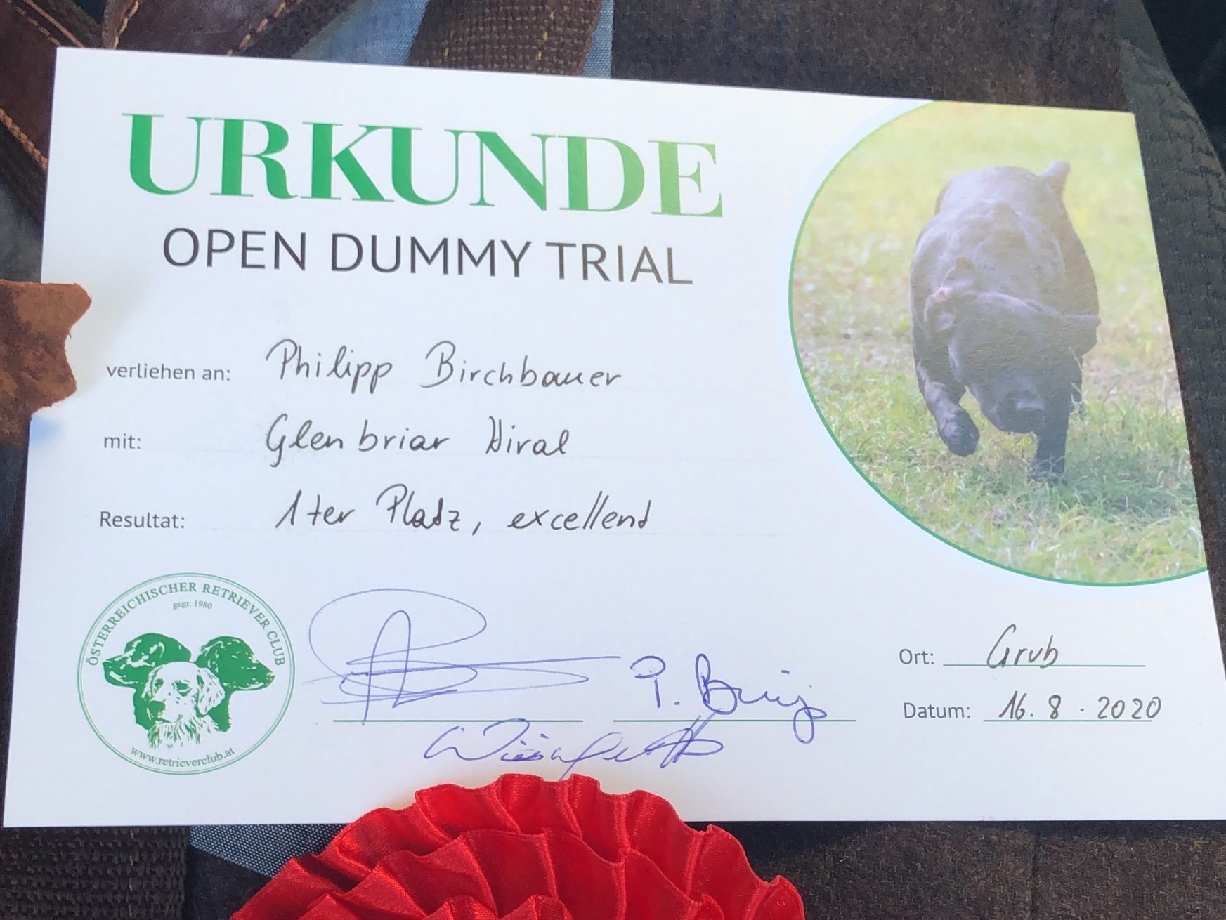 Dummy Trial Grub 2020 1st place Excellent Hunter